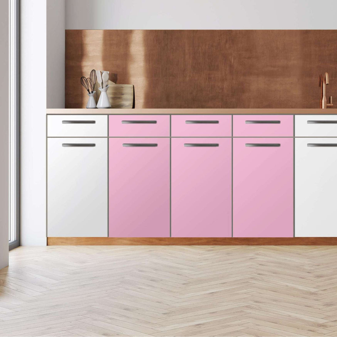 Küchenfolie -Pink Light - Unterschrank 120x80 cm - Front
