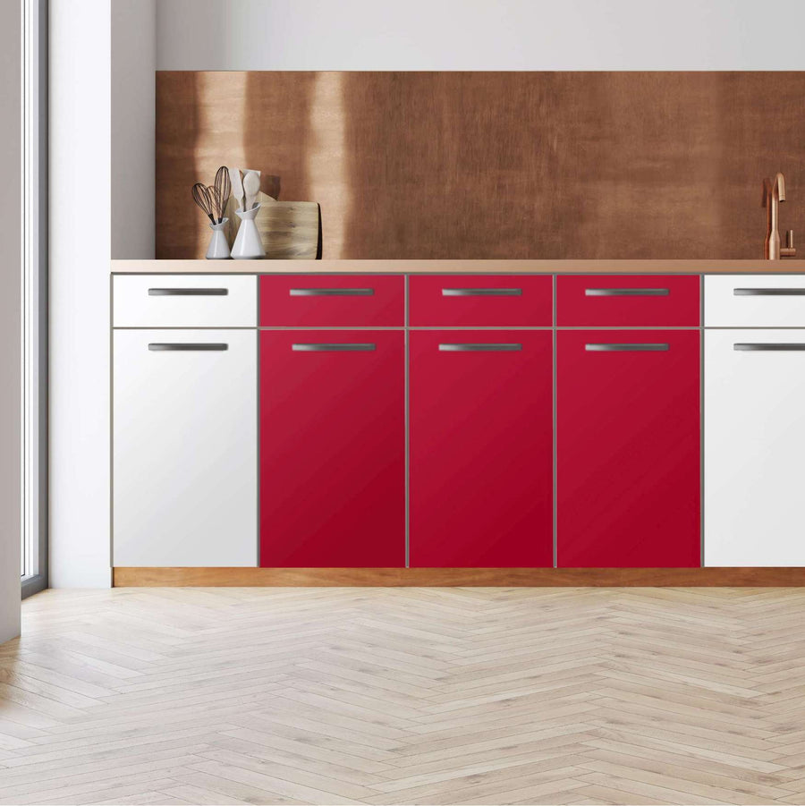 Küchenfolie -Rot Dark - Unterschrank 120x80 cm - Front