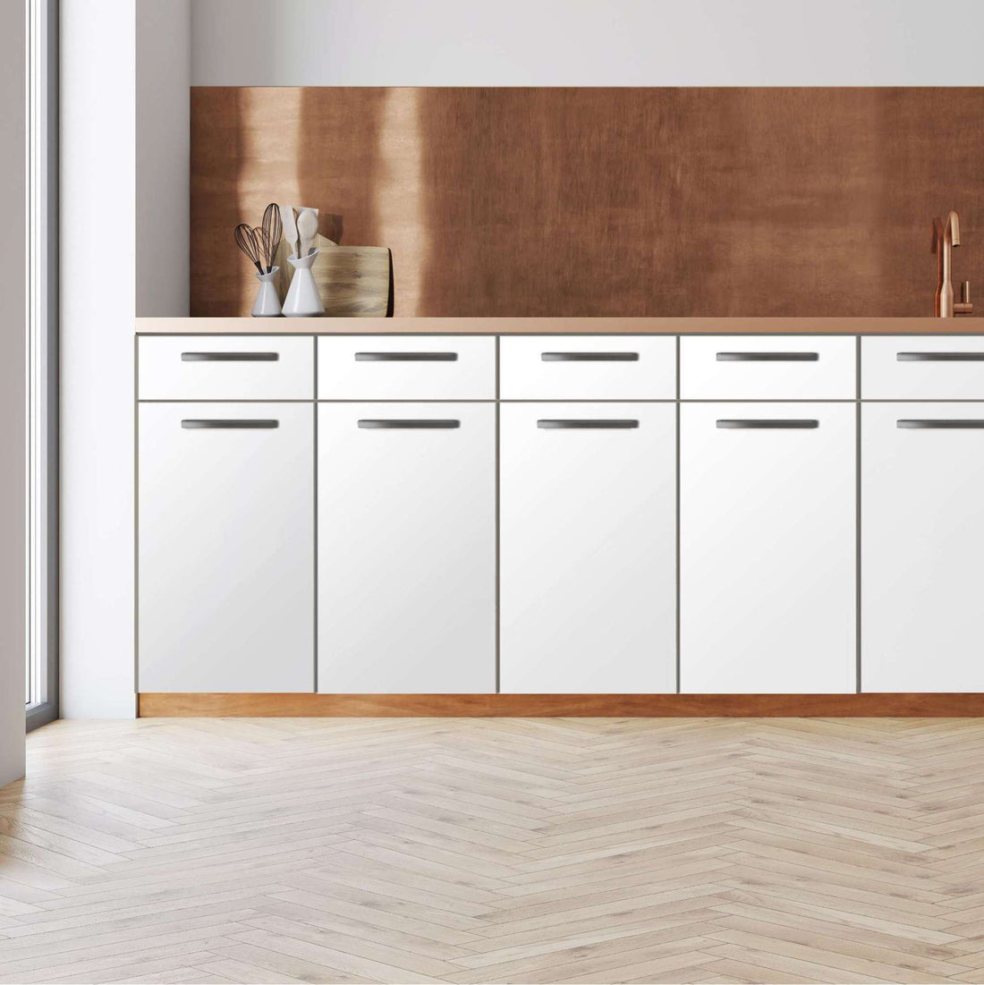Küchenfolie -Weiß - Unterschrank 120x80 cm - Front