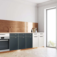 Küchenfolie Blaugrau Dark - Unterschrank 120x80 cm - Seite