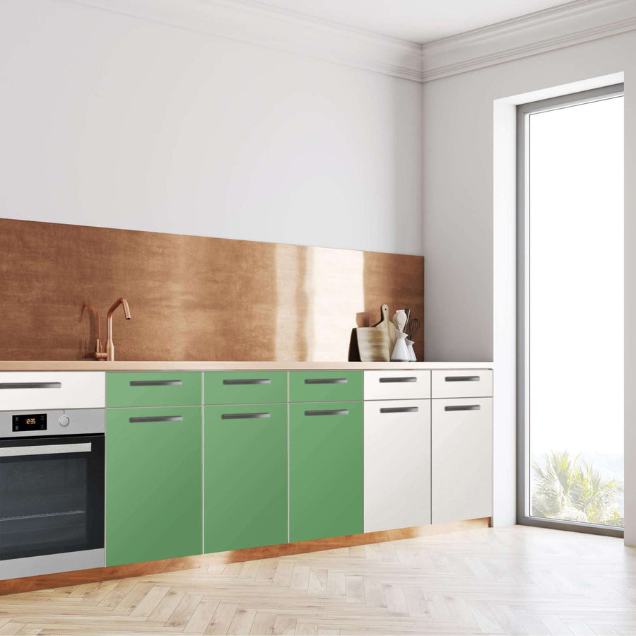 Küchenfolie Grün Light - Unterschrank 120x80 cm - Seite