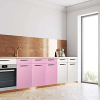 Küchenfolie Pink Light - Unterschrank 120x80 cm - Seite