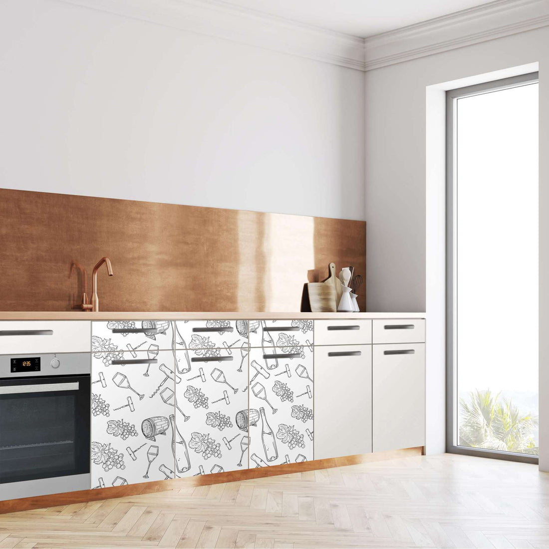 Küchenfolie Vino - Unterschrank 120x80 cm - Seite