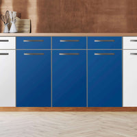 Küchenfolie Blau Dark - Unterschrank 120x80 cm - Zoom