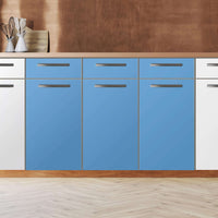 Küchenfolie Blau Light - Unterschrank 120x80 cm - Zoom