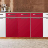 Küchenfolie Rot Dark - Unterschrank 120x80 cm - Zoom