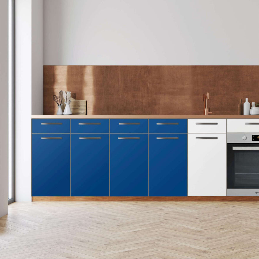 Küchenfolie -Blau Dark - Unterschrank 160x80 cm - Front