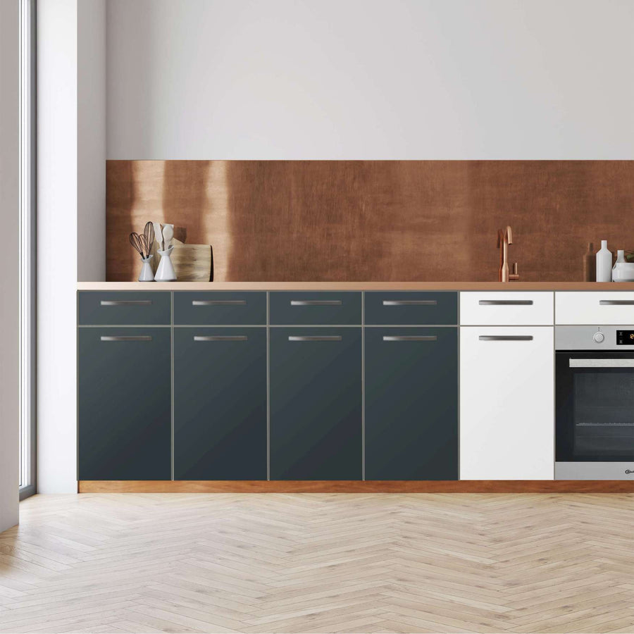 Küchenfolie -Blaugrau Dark - Unterschrank 160x80 cm - Front