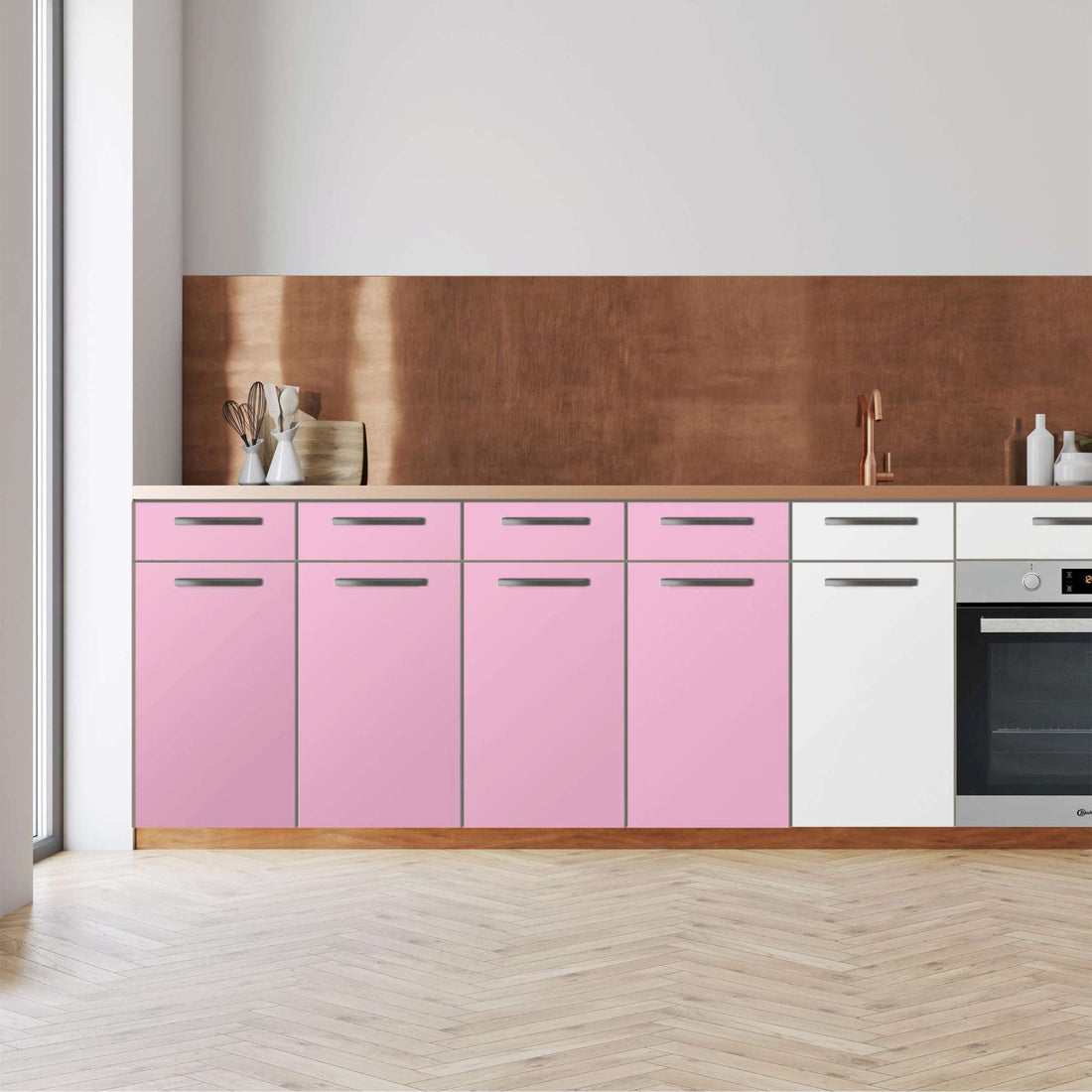 Küchenfolie -Pink Light - Unterschrank 160x80 cm - Front