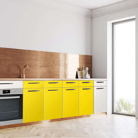 Küchenfolie Gelb Dark - Unterschrank 160x80 cm - Seite