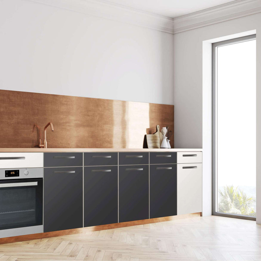 Küchenfolie Grau Dark - Unterschrank 160x80 cm - Seite
