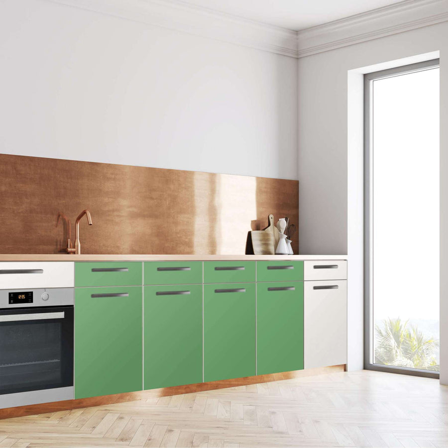 Küchenfolie Grün Light - Unterschrank 160x80 cm - Seite