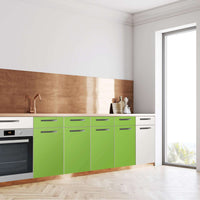 Küchenfolie Hellgrün Dark - Unterschrank 160x80 cm - Seite