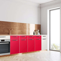 Küchenfolie Rot Light - Unterschrank 160x80 cm - Seite