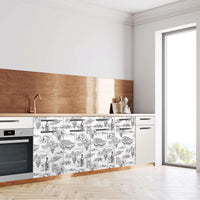 Küchenfolie Vineyard - Unterschrank 160x80 cm - Seite
