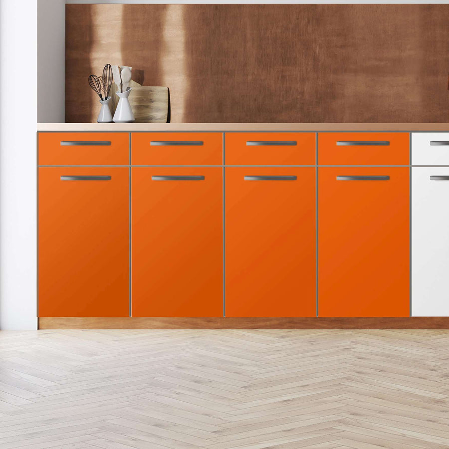 Küchenfolie Orange Dark - Unterschrank 160x80 cm - Zoom