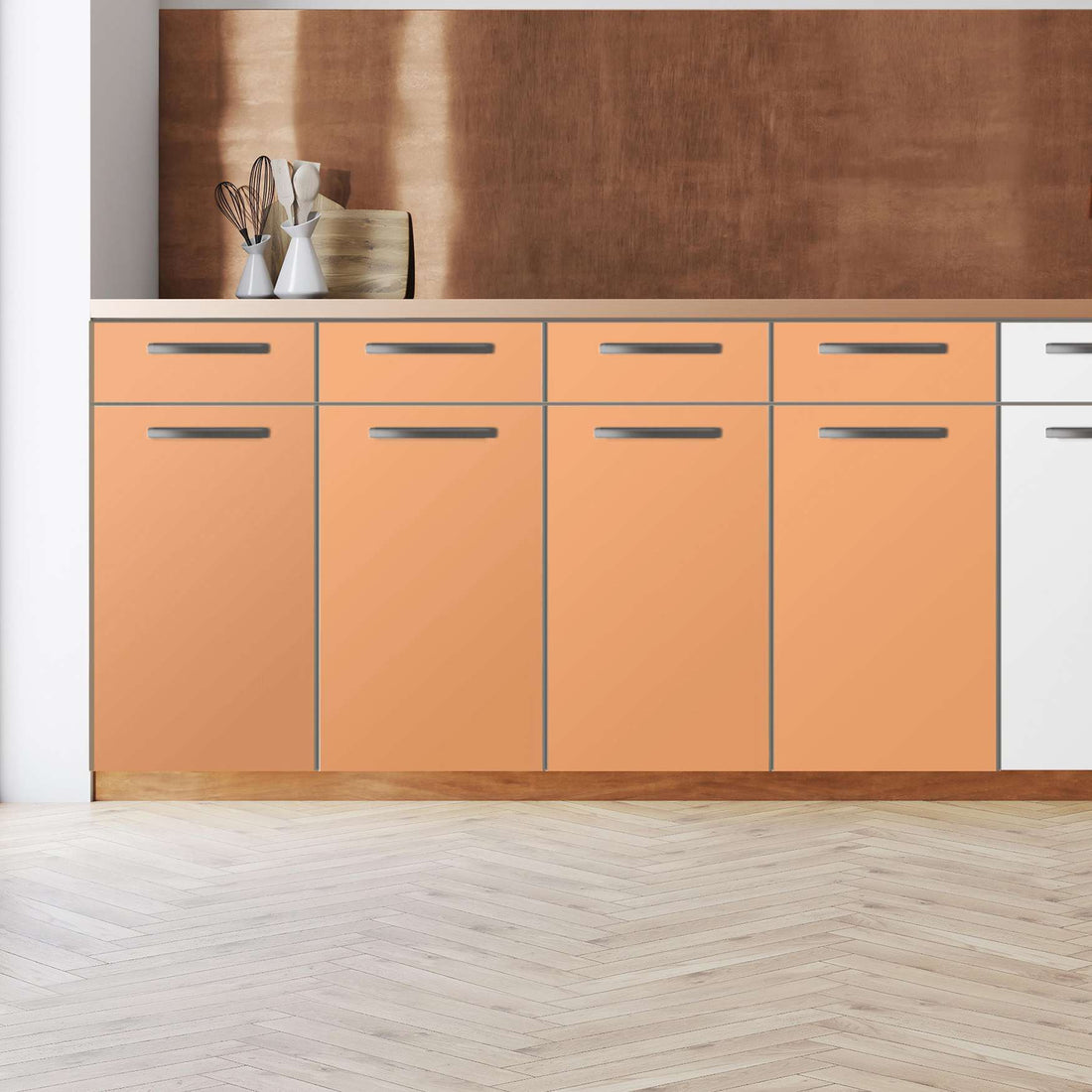 Küchenfolie Orange Light - Unterschrank 160x80 cm - Zoom