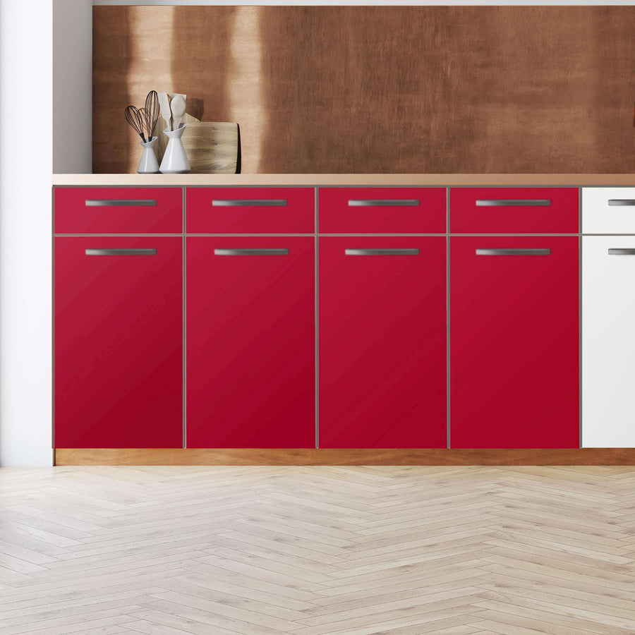 Küchenfolie Rot Dark - Unterschrank 160x80 cm - Zoom