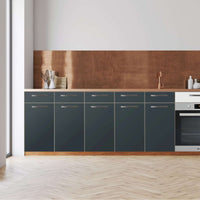 Küchenfolie -Blaugrau Dark - Unterschrank 200x80 cm - Front