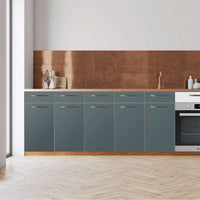 Küchenfolie -Blaugrau Light - Unterschrank 200x80 cm - Front