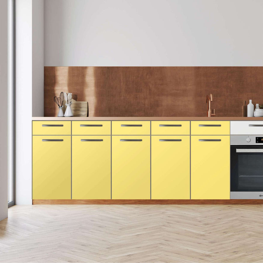 Küchenfolie -Gelb Light - Unterschrank 200x80 cm - Front