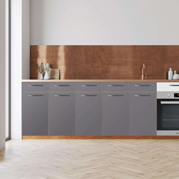 Küchenfolie -Grau Light - Unterschrank 200x80 cm - Front