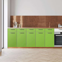 Küchenfolie -Hellgrün Dark - Unterschrank 200x80 cm - Front