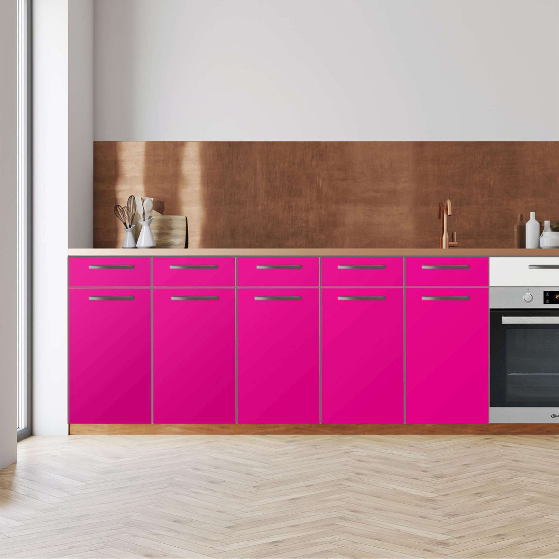 Küchenfolie -Pink Dark - Unterschrank 200x80 cm - Front