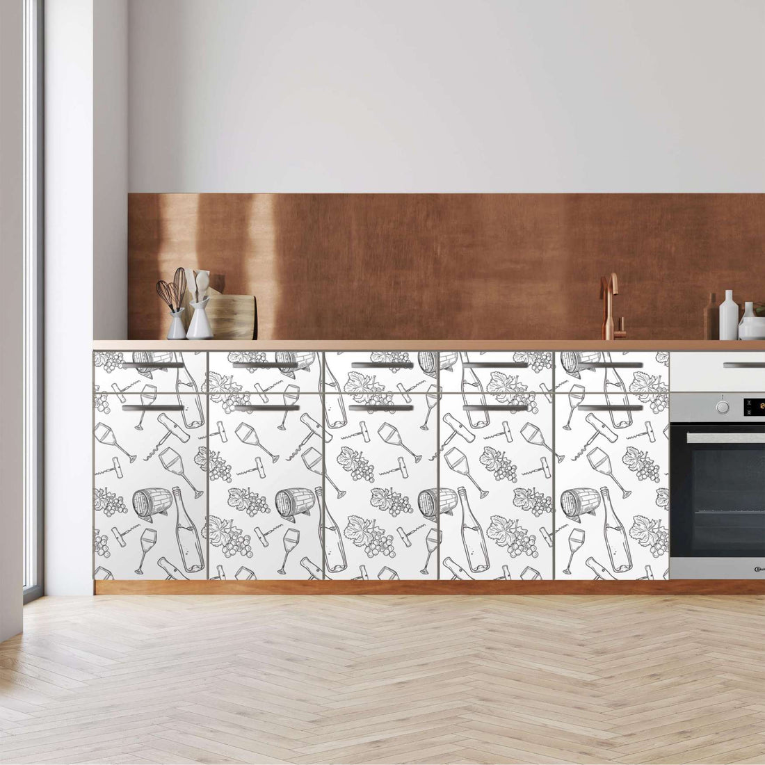 Küchenfolie -Vino - Unterschrank 200x80 cm - Front