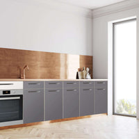 Küchenfolie Grau Light - Unterschrank 200x80 cm - Seite