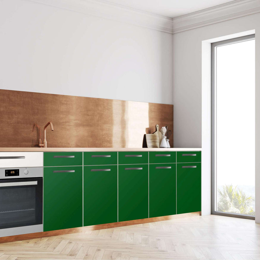 Küchenfolie Grün Dark - Unterschrank 200x80 cm - Seite