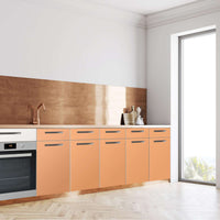 Küchenfolie Orange Light - Unterschrank 200x80 cm - Seite