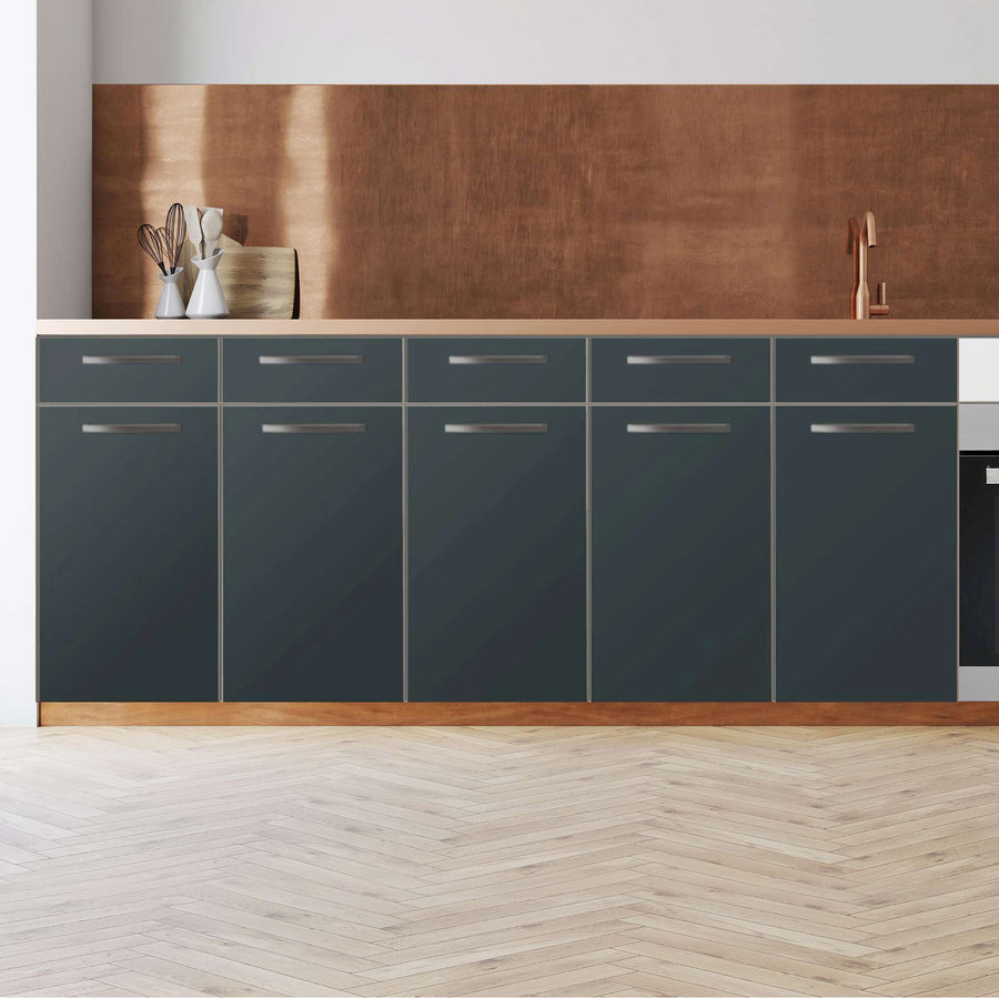 Küchenfolie Blaugrau Dark - Unterschrank 200x80 cm - Zoom