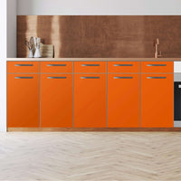 Küchenfolie Orange Dark - Unterschrank 200x80 cm - Zoom