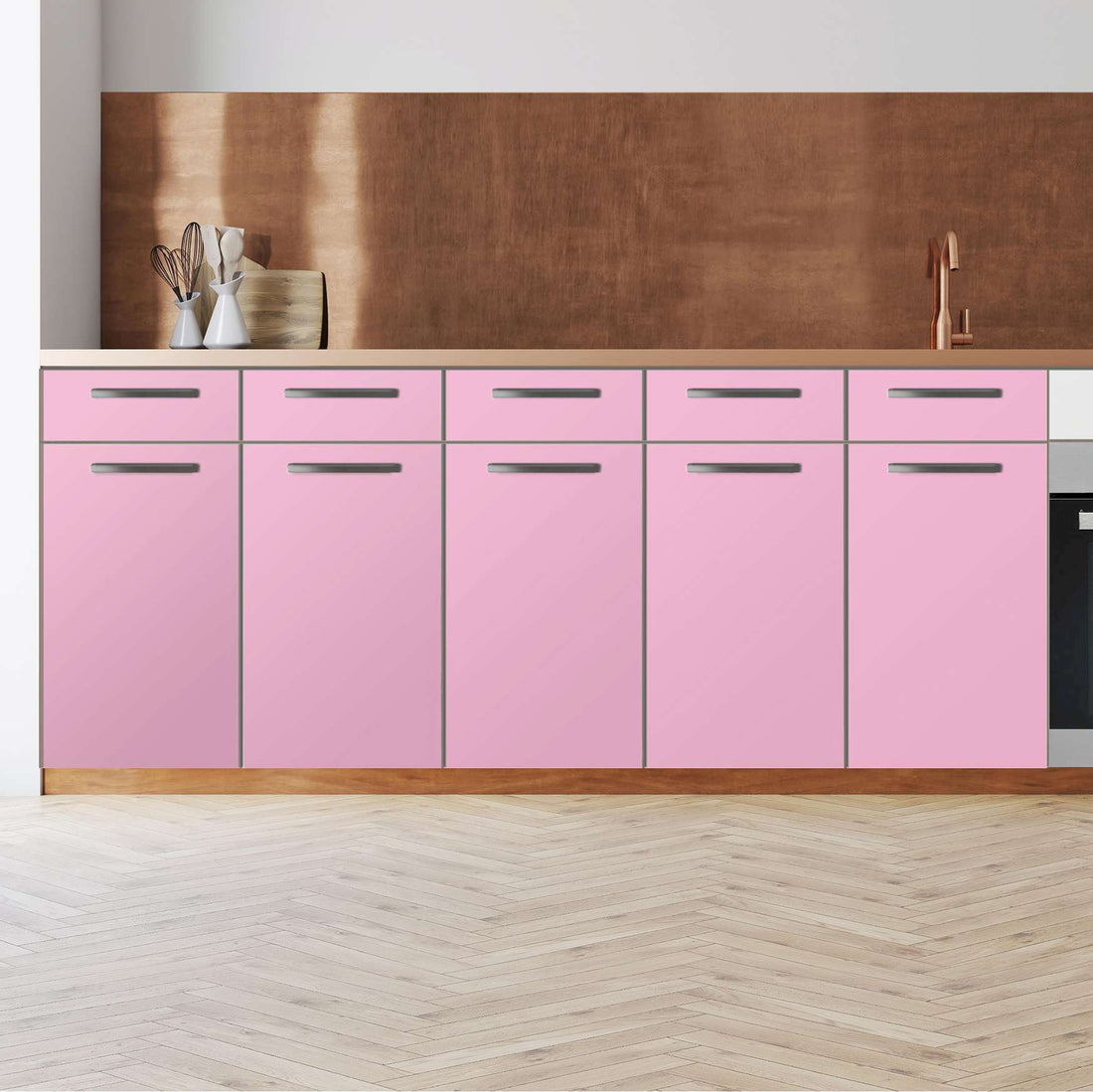 Küchenfolie Pink Light - Unterschrank 200x80 cm - Zoom