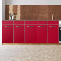 Küchenfolie Rot Dark - Unterschrank 200x80 cm - Zoom