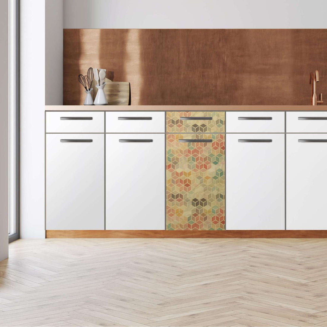 Küchenfolie -3D Retro Pattern - Unterschrank 40x80 cm - Front