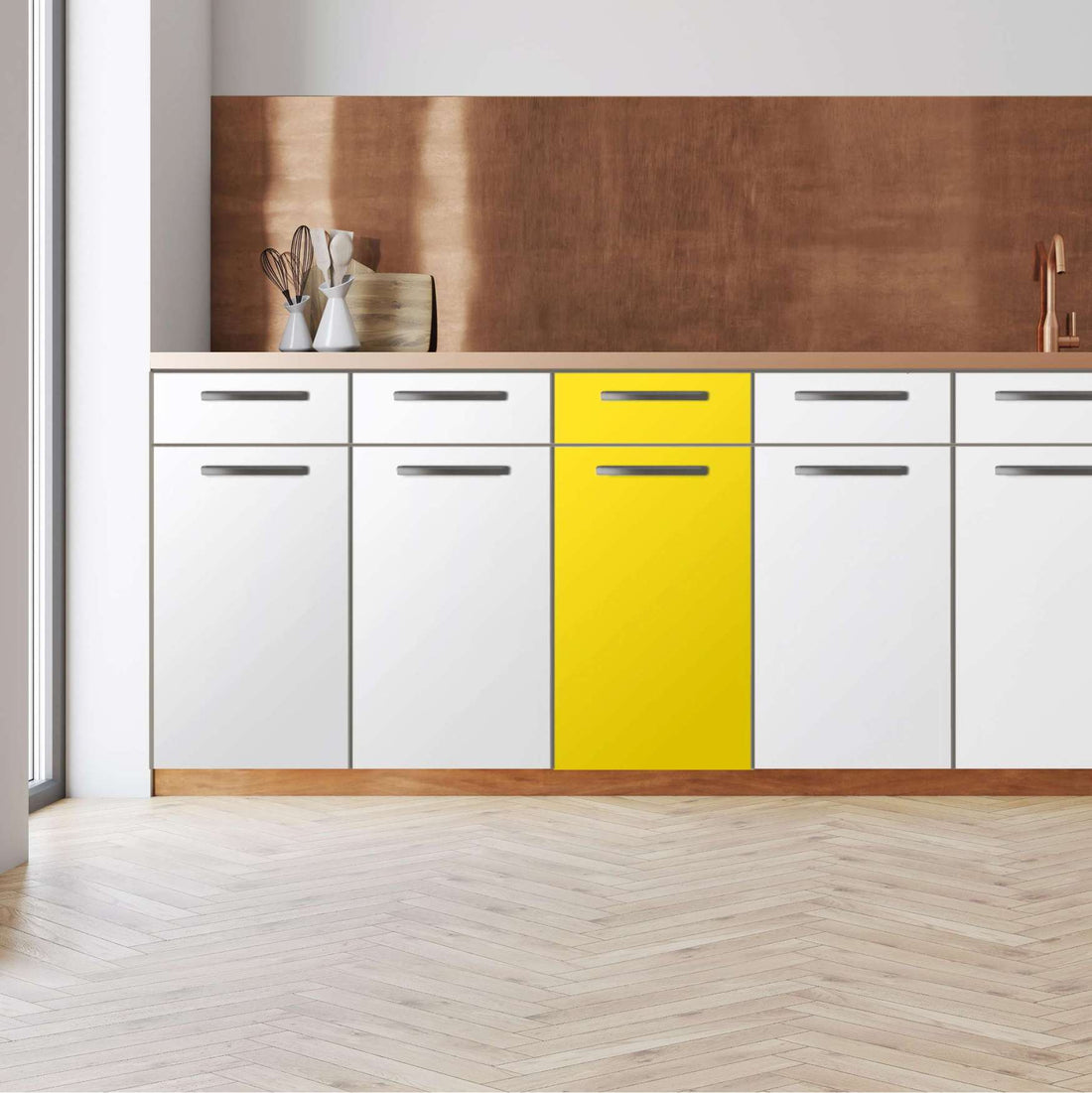Küchenfolie -Gelb Dark - Unterschrank 40x80 cm - Front