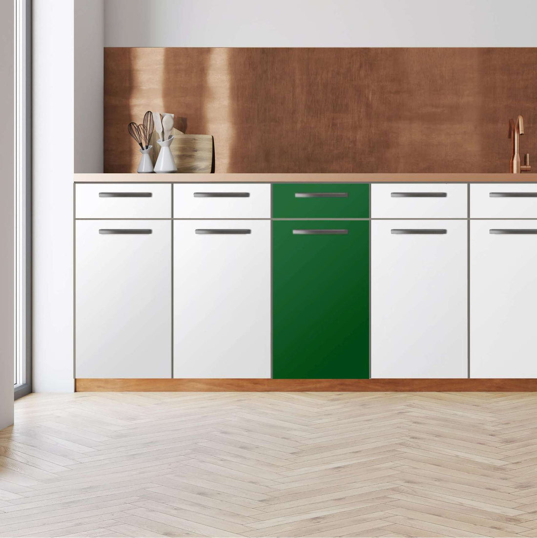Küchenfolie -Grün Dark - Unterschrank 40x80 cm - Front