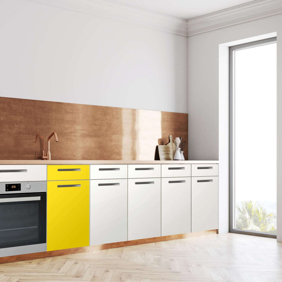 Küchenfolie Gelb Dark - Unterschrank 40x80 cm - Seite