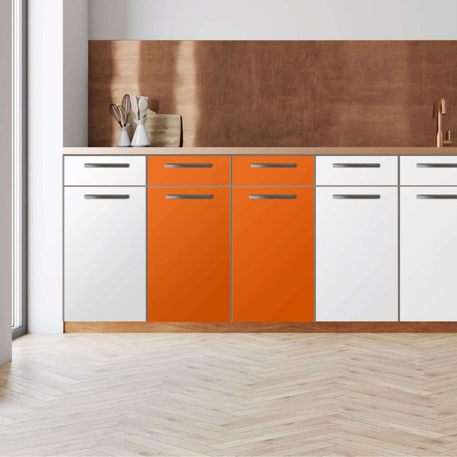 Küchenfolie -Orange Dark - Unterschrank 80x80 cm - Front