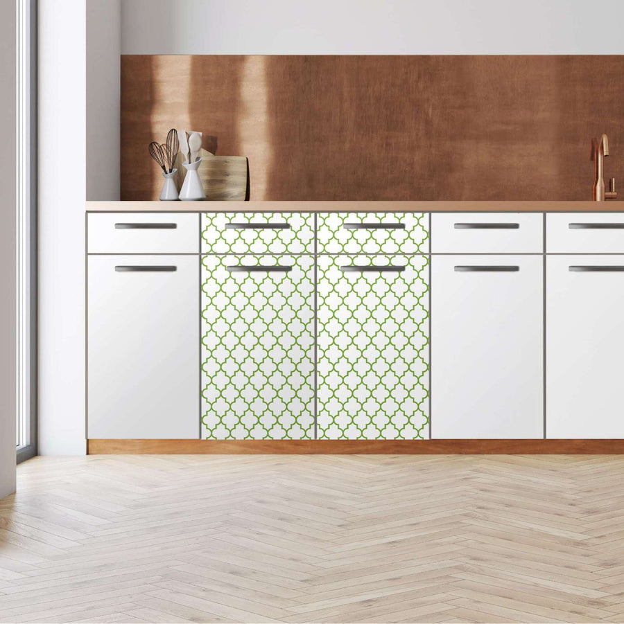 Küchenfolie -Retro Pattern - Grün - Unterschrank 80x80 cm - Front