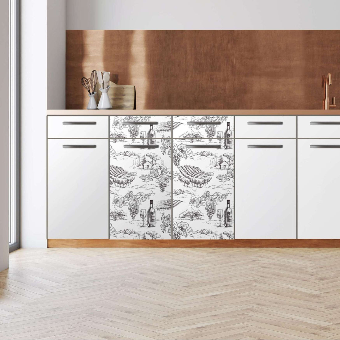 Küchenfolie -Vineyard - Unterschrank 80x80 cm - Front