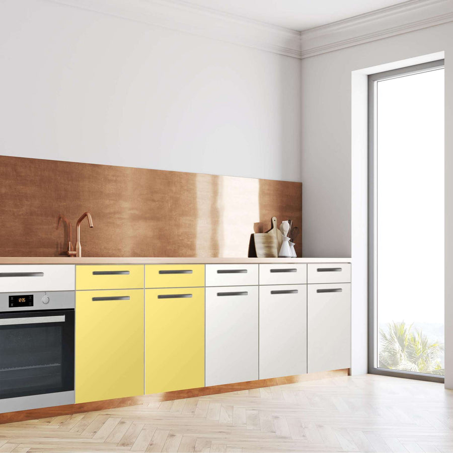 Küchenfolie Gelb Light - Unterschrank 80x80 cm - Seite