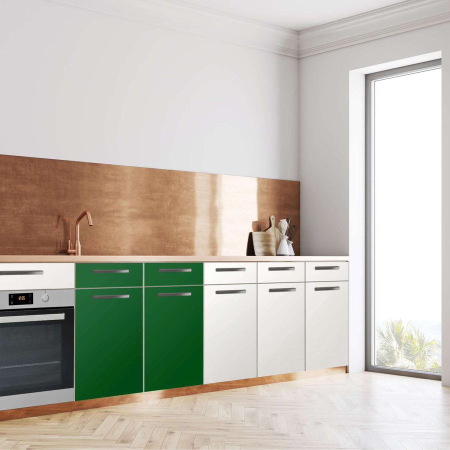 Küchenfolie Grün Dark - Unterschrank 80x80 cm - Seite