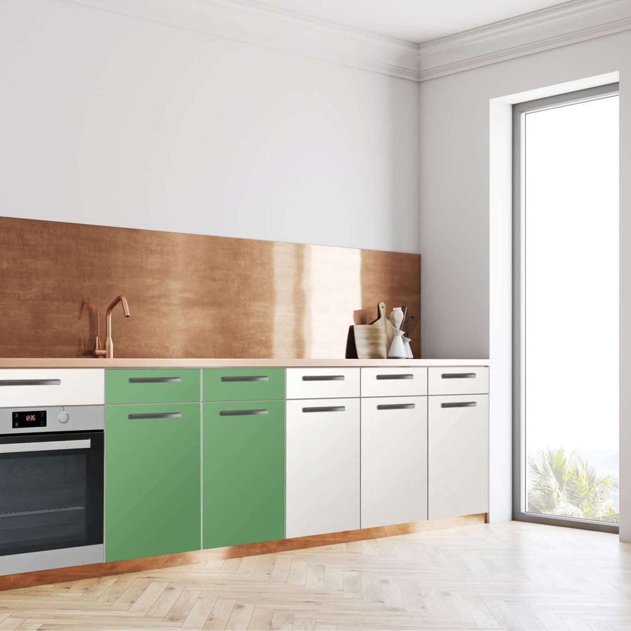 Küchenfolie Grün Light - Unterschrank 80x80 cm - Seite