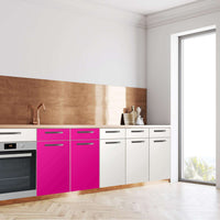 Küchenfolie Pink Dark - Unterschrank 80x80 cm - Seite