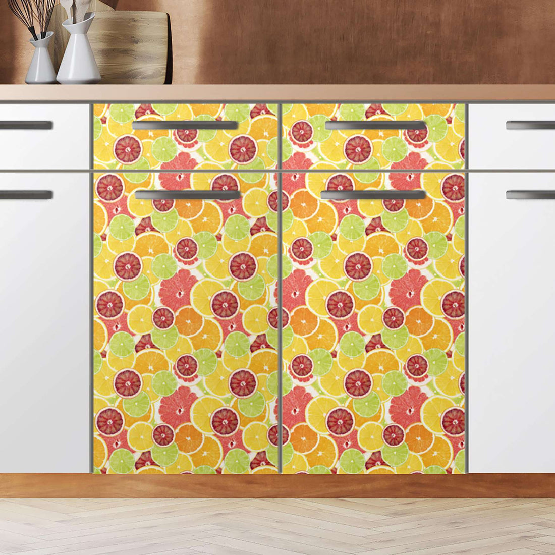 Küchenfolie Citrus - Unterschrank 80x80 cm - Zoom