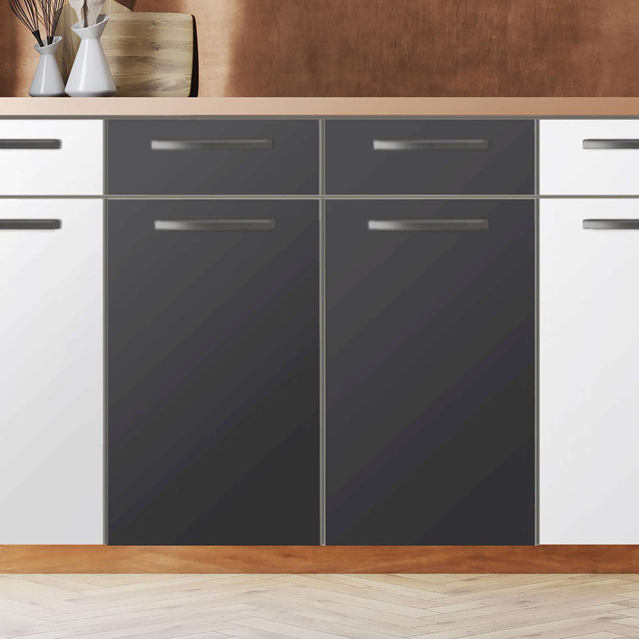 Küchenfolie Grau Dark - Unterschrank 80x80 cm - Zoom