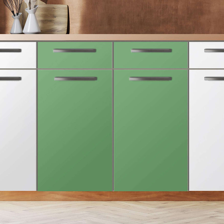Küchenfolie Grün Light - Unterschrank 80x80 cm - Zoom